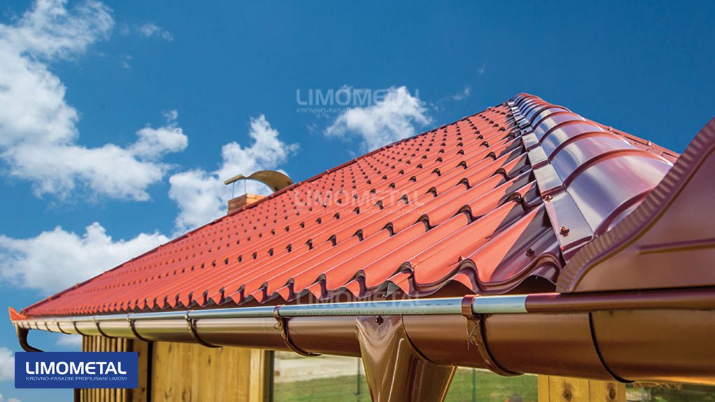 sheet metal tile una on a roof