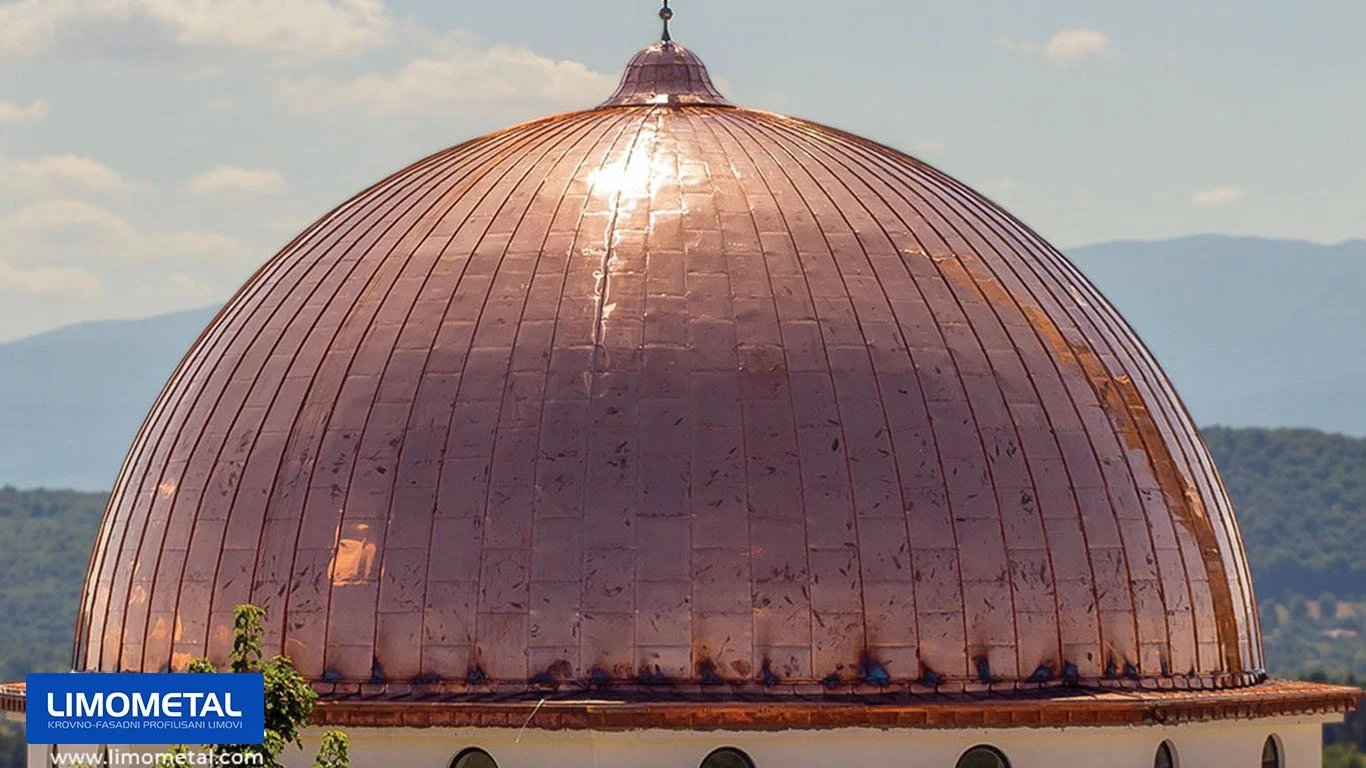 dome copper metal on a mosque in bosnia